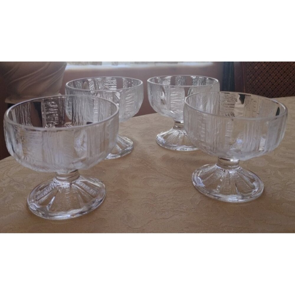 4 Vintage Mikasa Crystal Ice Castles Sherbert Fruit Glasses 3"5x4"